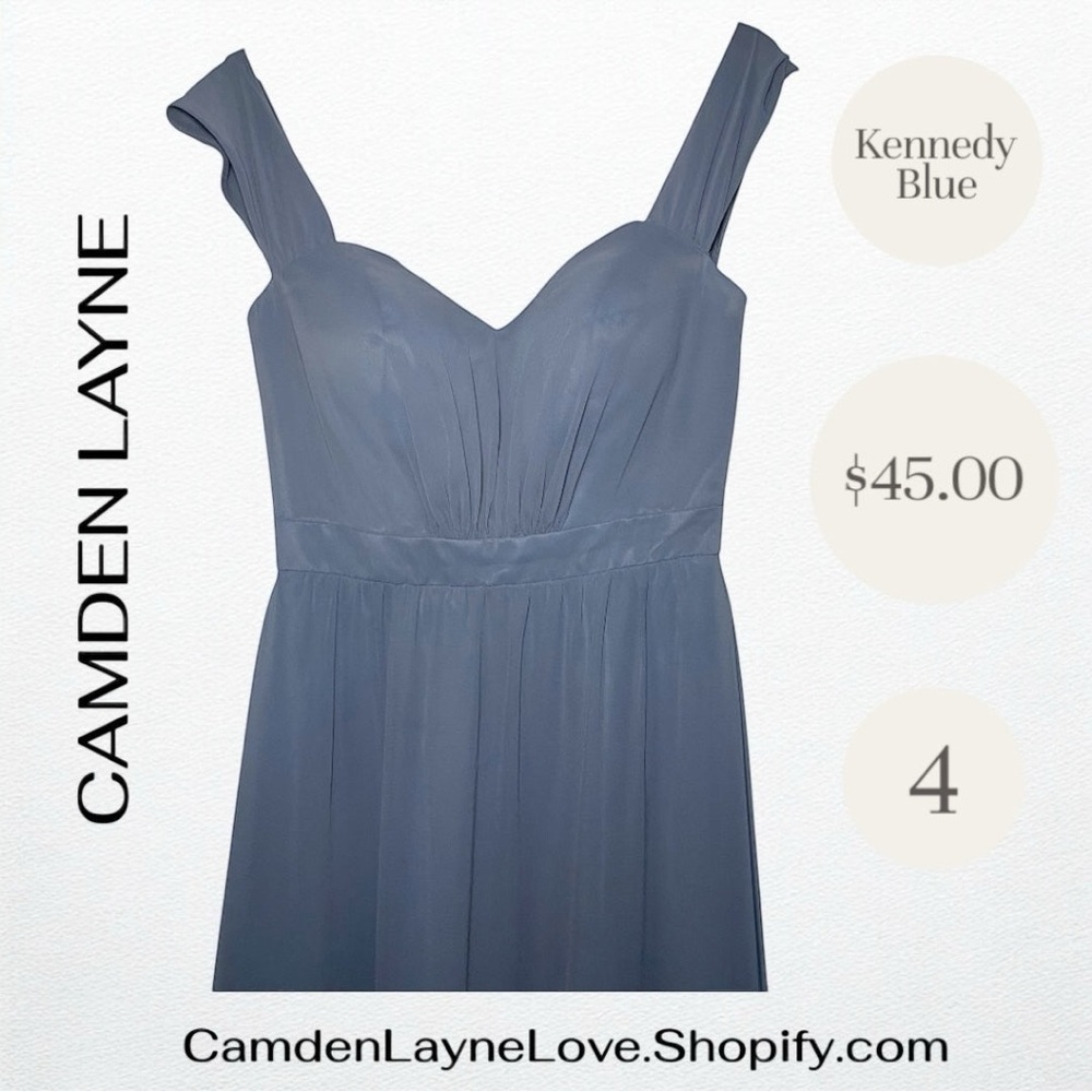 Blue Pleated Maxi Dress Sweetheart Neckline - Picture 4 of 8